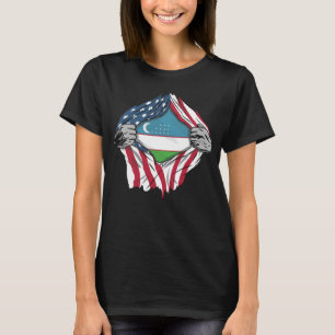 Uzbek Blood Inside Me Uzbekistan Flag T-Shirt