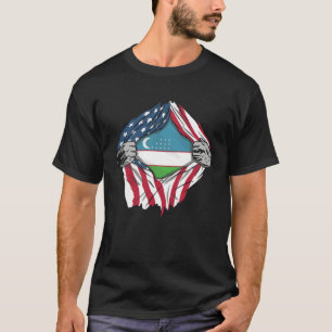 Uzbek Blood Inside Me Uzbekistan Flag T-Shirt