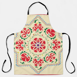 Uzbek ethnic vintage ornament suzanisuzani, fabric apron