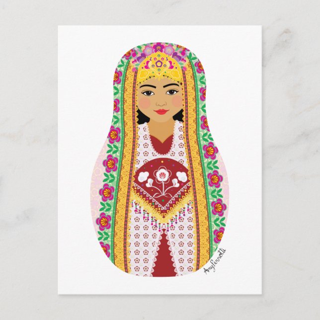 Uzbek Matryoshka Postcard (Front)