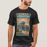 Uzbekistan Camel Illustration Travel Art Vintage