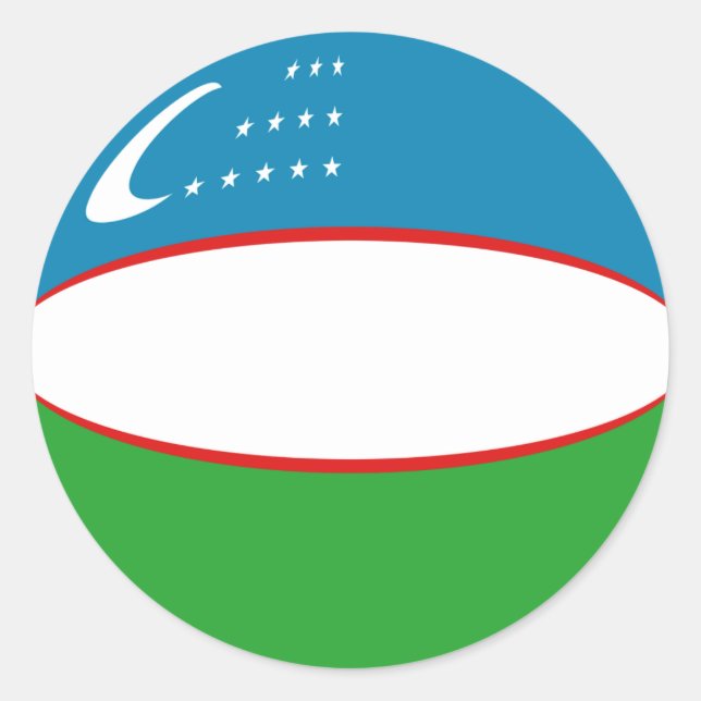 Uzbekistan Fisheye Flag Sticker (Front)