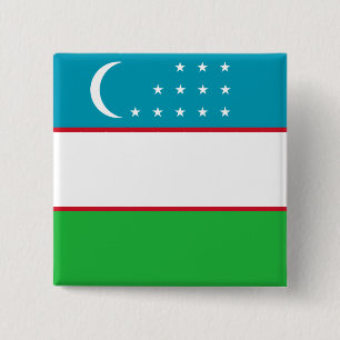 Uzbekistan Flag 15 Cm Square Badge