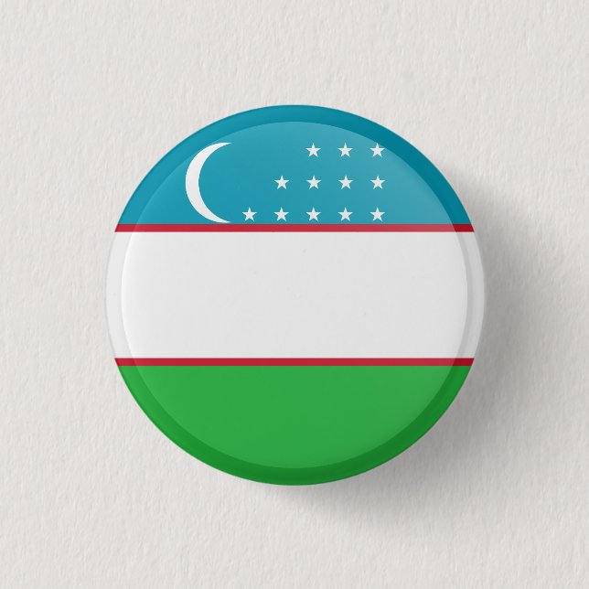 Uzbekistan Flag 3 Cm Round Badge (Front)