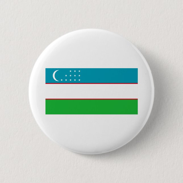 Uzbekistan Flag 6 Cm Round Badge (Front)
