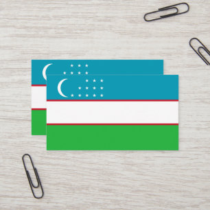 Uzbekistan flag business card
