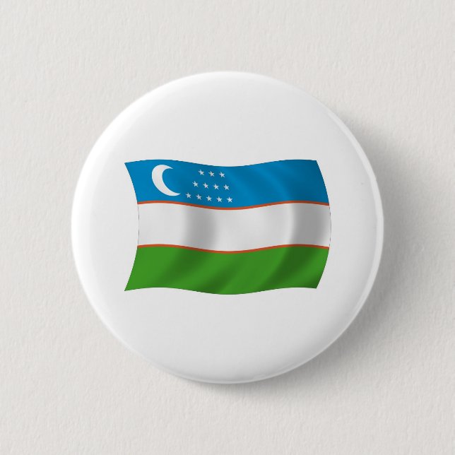 Uzbekistan Flag Button (Front)