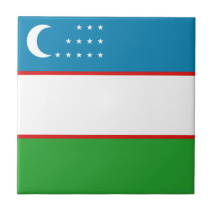 Uzbekistan Flag Ceramic Tile