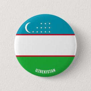 Uzbekistan Flag Charming Patriotic Button