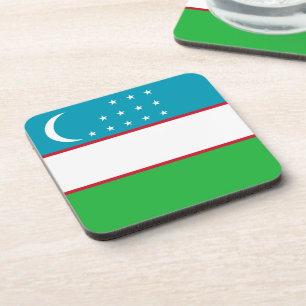 Uzbekistan flag coaster