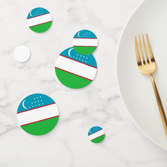 Uzbekistan flag confetti (Group)