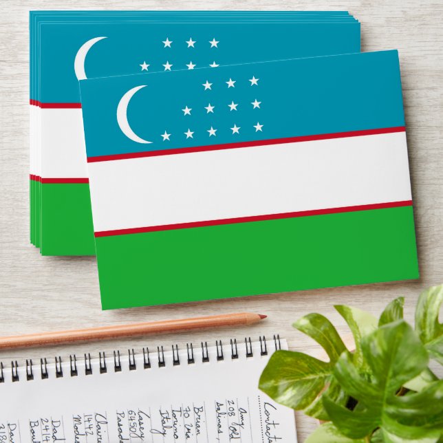 Uzbekistan flag envelope (Stacked)