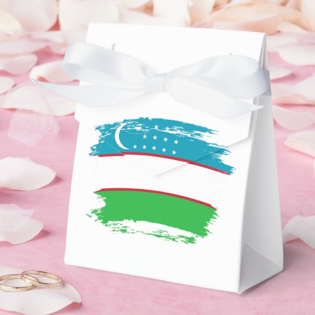 Uzbekistan flag favour box (Wedding)