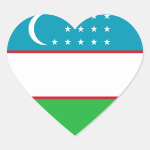 uzbekistan flag heart sticker