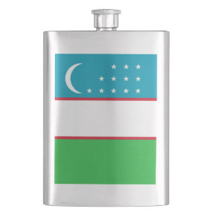 Uzbekistan flag hip flask