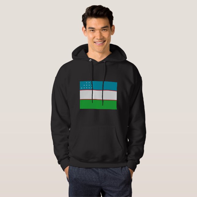 Uzbekistan Flag Hoodie (Front Full)