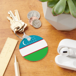 Uzbekistan flag key ring