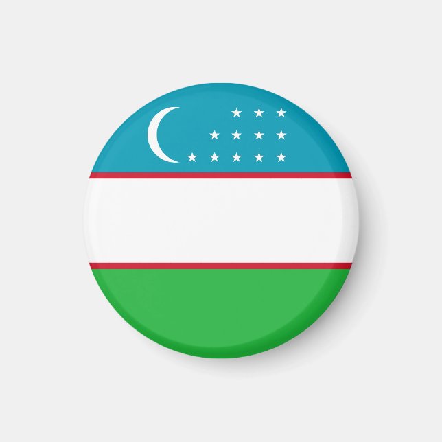 Uzbekistan flag magnet (Front)