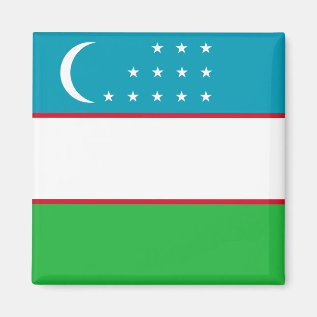 Uzbekistan flag magnet (Front)