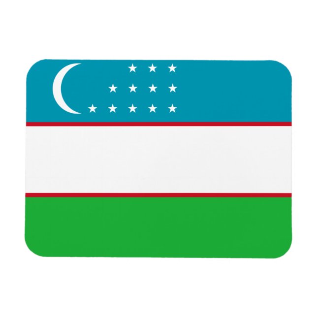 Uzbekistan flag magnet (Horizontal)