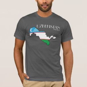 Uzbekistan Flag Map Shirt
