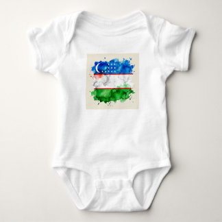 Uzbekistan Flag | Official Uzbek Emblem & Patrioti Baby Bodysuit