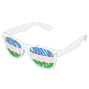 Uzbekistan Flag Retro Sunglasses
