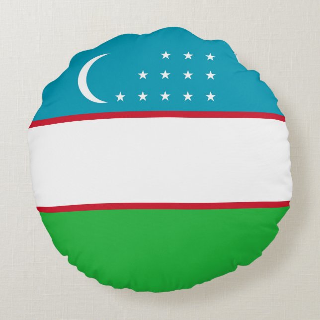 Uzbekistan flag round cushion (Back)