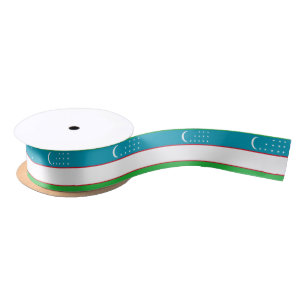 Uzbekistan Flag Satin Ribbon