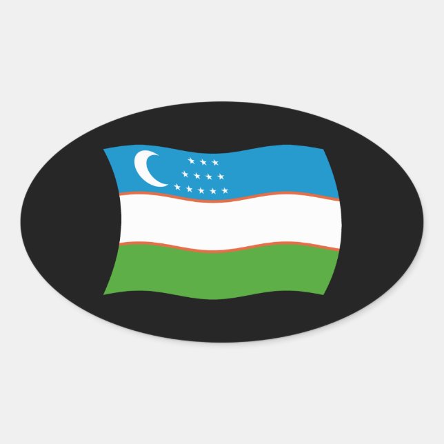 Uzbekistan Flag Sticker (Front)
