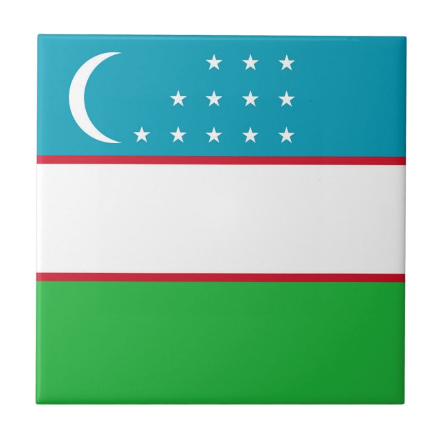 Uzbekistan flag tile (Front)