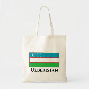 Uzbekistan Flag Tote Bag