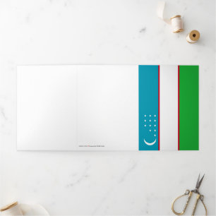 Uzbekistan flag Tri-Fold card