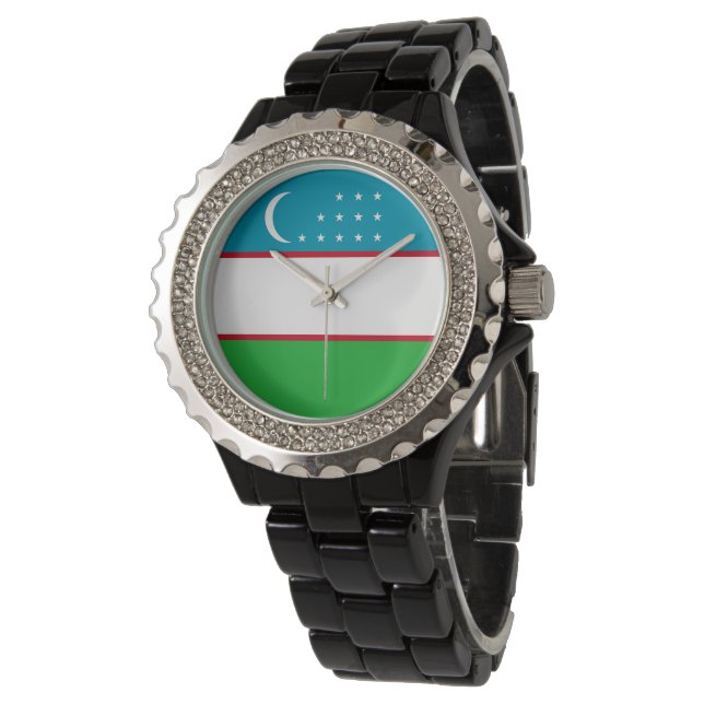 Uzbekistan flag watch (Angled)