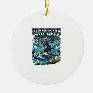 Uzbekistan Goal Mode Skeleton Striker Nations Stre Ceramic Tree Decoration