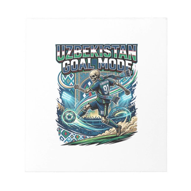 Uzbekistan Goal Mode Skeleton Striker Nations Stre Notepad (Front)