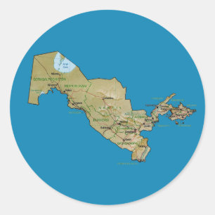 Uzbekistan Map Sticker