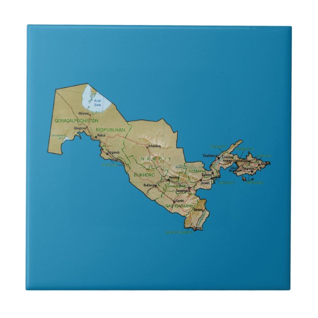 Uzbekistan Map Tile (Front)