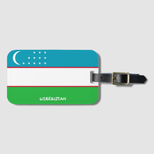 Uzbekistan National Flag Patriotic Luggage Tag