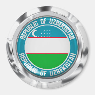 Uzbekistan Round Emblem Magnet