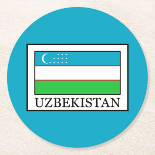 Uzbekistan Round Paper Coaster