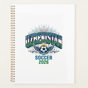 Uzbekistan Soccer 2026 Soccer Bold Country Typogra Planner