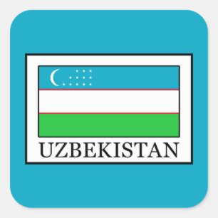 Uzbekistan Square Sticker