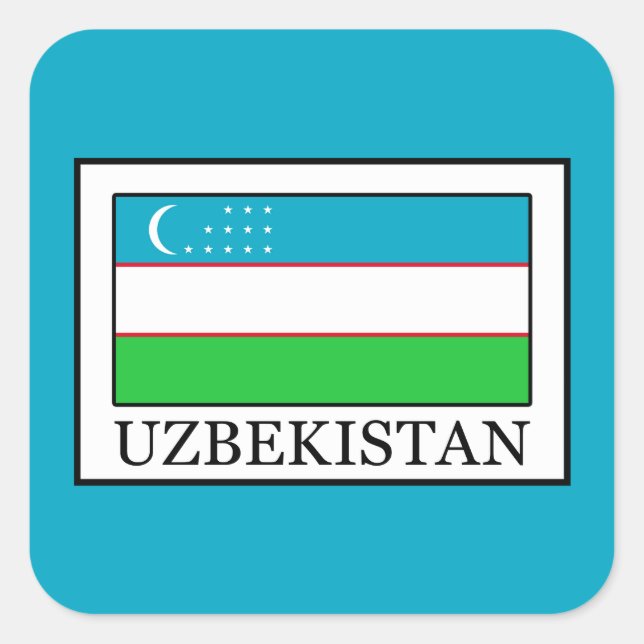 Uzbekistan Square Sticker (Front)
