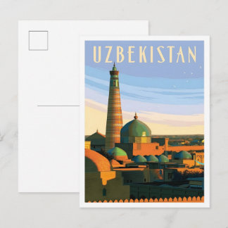 Uzbekistan Vintage Travel  Postcard