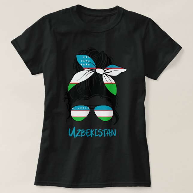 Uzbekistani Girl Uzbekistan girl Uzbek woman flag  T-Shirt (Design Front)