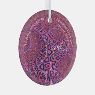 V2 Pink Octopus Fractal Memorial Suncatcher Glass Tree Decoration
