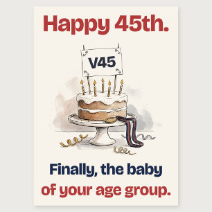 V45 Cake Funny 45th Birthday Card for a Runner