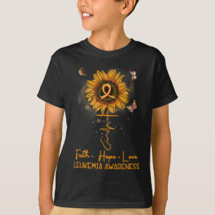 V5AZ Sunflower Orange Ribbon Christian Leukaemia A T-Shirt