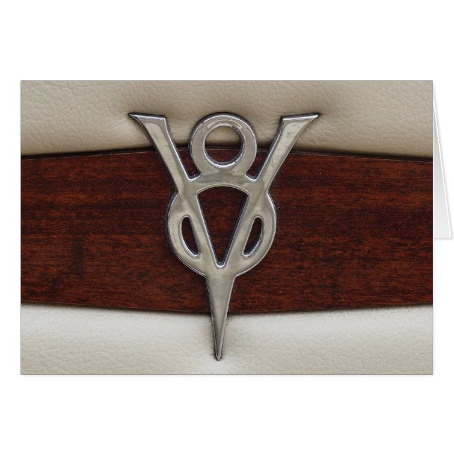 V8 Chrome Emblem Leather and Wood (Front Horizontal)